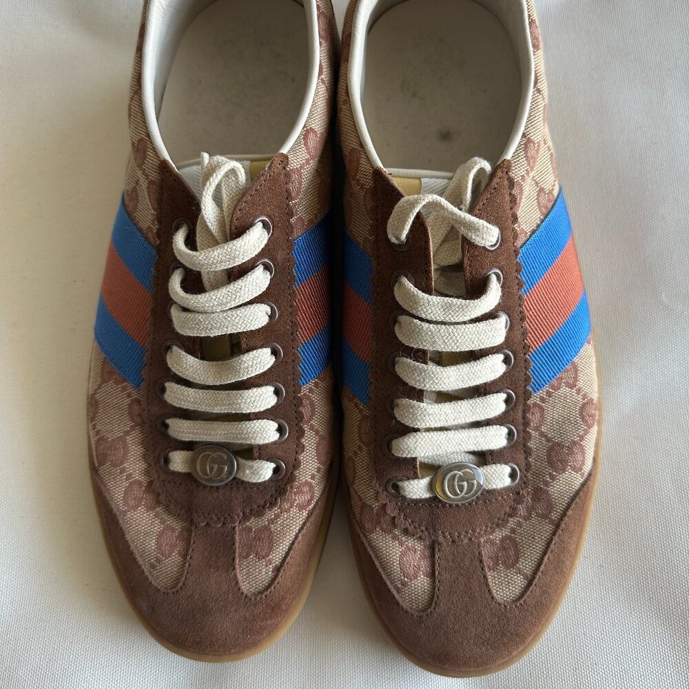 GUCCI G74 Brick Red Beige Sneakers | Mens Size 8